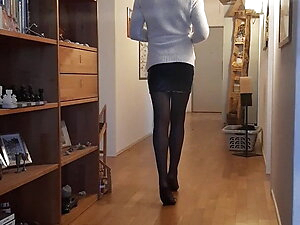 Amazing Crossdresser in High Heel Mules