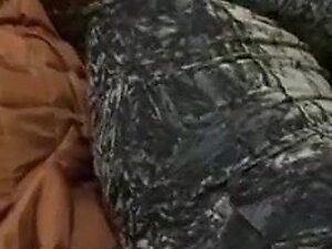 Crossdresser in velvet play on bed