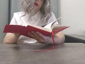 Rikki Sinclair schoolgirl sucking dildo