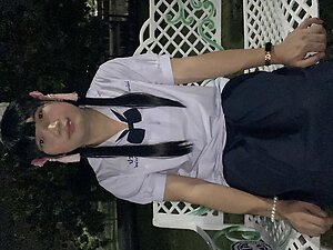 FN023 I dressed in my junior high school uniform