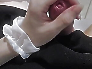 trans Girl Touching herself until cum all over her