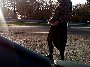 sounding dildo outdoors 17