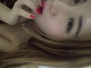 super pretty Ladyboy with long hair is a cocksucker
