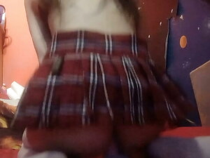 sissyjessT riding like a naughty school girl