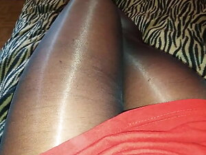 Rubbing with pantyhose