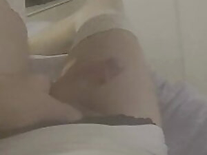my sexy white stockings and my sexy white cum