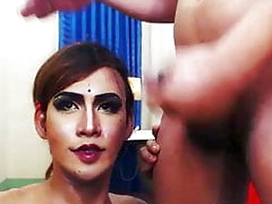 Two Nasty Trannies Masturbating Live